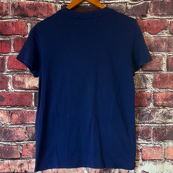Lacoste Women's Deep Blue/Purple V-Neck Tee - Picture 5 of 5